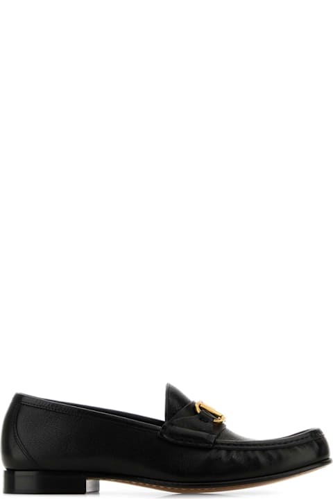 Homeware Valentino Garavani Black Leather Vlogo Loafers