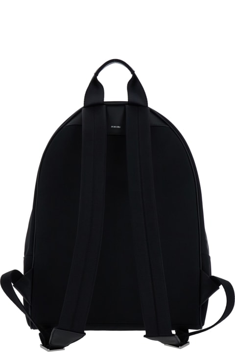 Backpacks for Men AMIRI Black Backpack With Arts District Print In Tech Fabric Man