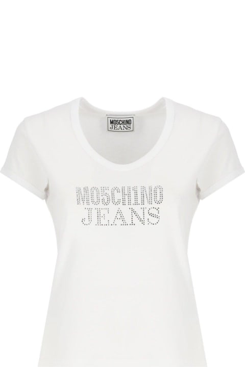 Moschino for Women Moschino Jeans Logo-embellished Crewneck T-shirt