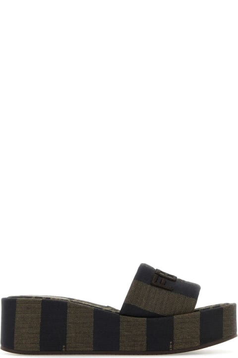 Fendi Sandals for Women Fendi Two-tone Canvas Slippers