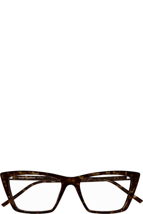 Saint Laurent Eyewear Gloves for Women Saint Laurent Eyewear Saint Laurent Sl 737 Mica Thin Opt Linea Sl Logo 002 Havana Gloves