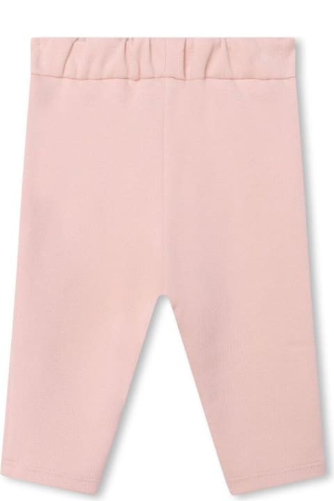Sale for Baby Girls Chloé Pink Trousers With Buttons And Tonal Embroideries In Cotton Blend Baby