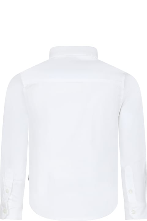 Hugo Boss Shirts for Boys Hugo Boss White Shirt For Boy With Logo