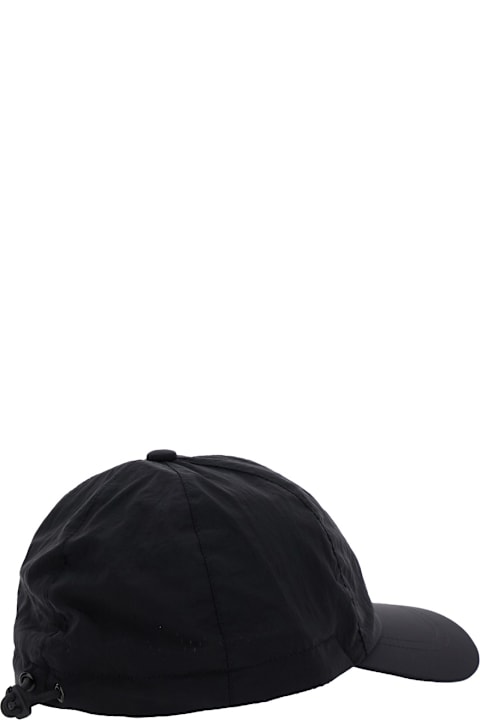 Stone Island Junior Accessories & Gifts for Boys Stone Island Junior Black Baseball Cap With Logo Patch On The Front And Adjustable Drawstring Closure In Tech Fabric Boy