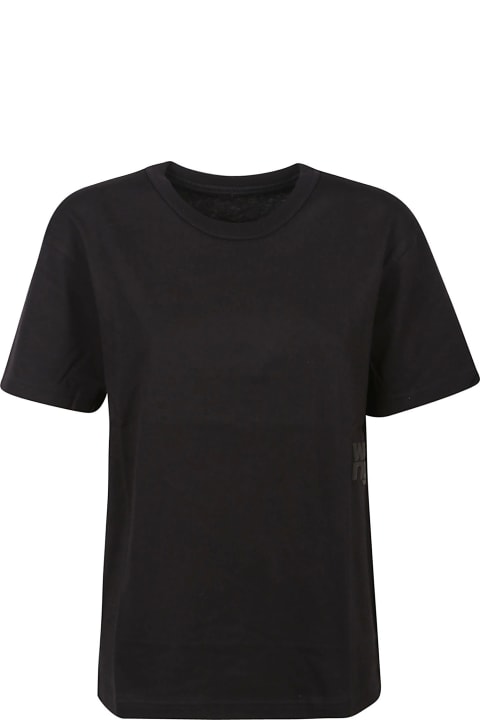 Fashion for Women T by Alexander Wang Puff Logo Bound Neck Essential T-shirt