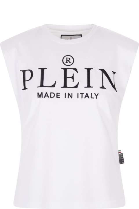 Woman White Tank Top With Contrast Logo