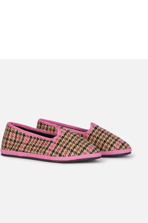 Homeware MC2 Saint Barth Girl Pied De Poule Slipper Loafers | My Chalom Special Edition