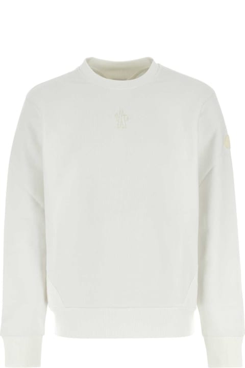 Moncler Fleeces & Tracksuits for Men Moncler White Cotton Sweatshirt