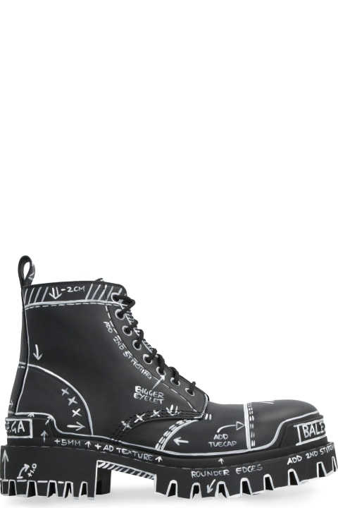 Boots for Men Balenciaga Strike Lace-up Ankle Boots
