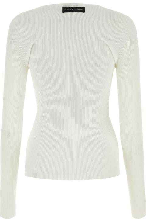 Balenciaga Sweaters for Women Balenciaga White Cotton Top