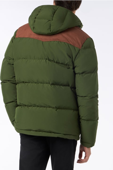 Homeware MC2 Saint Barth Man Military Green Hooded Down Jacket Baxter
