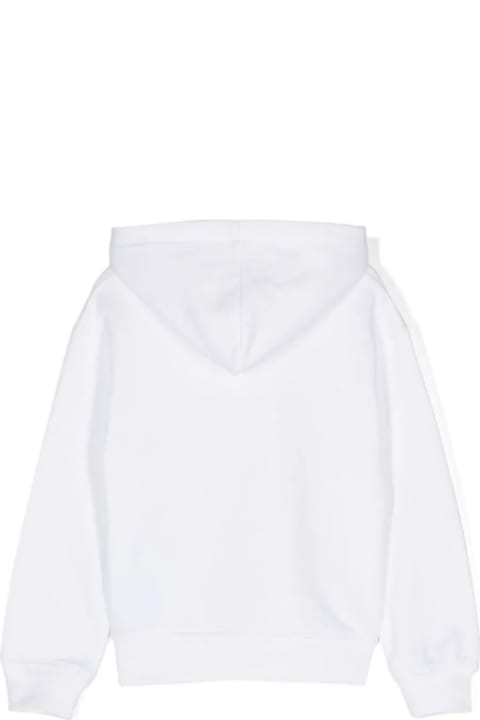 Homeware Moschino White Hoodie With Tonal Logo Lettering In Cotton Boy