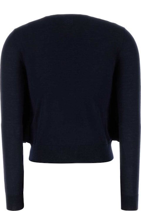 Fashion for Women Loewe Midnight Blue Wool Cardigan