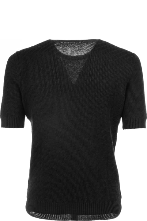 Tagliatore Sweaters for Men Tagliatore Black Knitted T-shirt