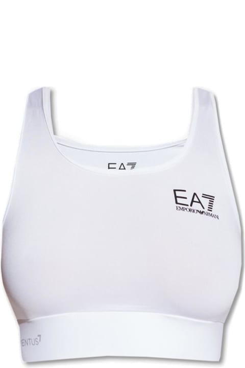 EA7 Underwear & Nightwear for Women EA7 Logo Printed Square Neck Sports Bra
