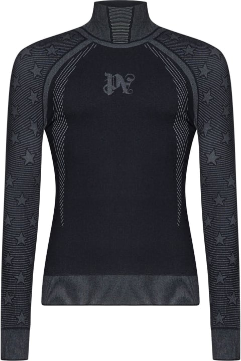 Palm Angels Sweaters for Men Palm Angels Monogram Printed High Neck Ski Top