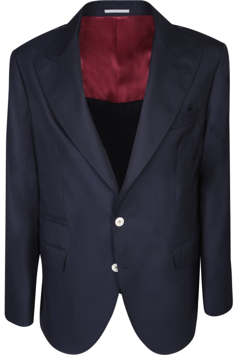 Coats & Jackets for Men Brunello Cucinelli Single-breasted Dark Blue Jacket