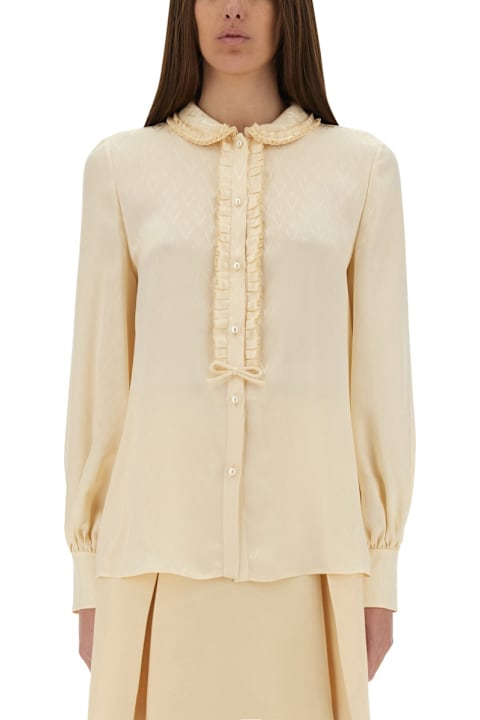 ウィメンズ トップス Valentino "toute La V" Silk Jacquard Shirt