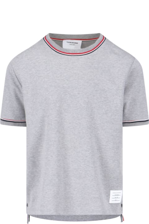 Thom Browne Topwear for Women Thom Browne Tricolor Detail T-shirt