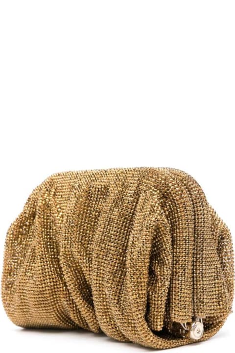 Clutches for Women Benedetta Bruzziches 'venus La Petite' Gold Clutch Bag In Fabric With Allover Crystals Woman