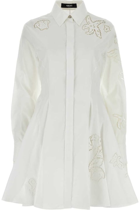 Dresses for Women Versace White Poplin Shirt Dress