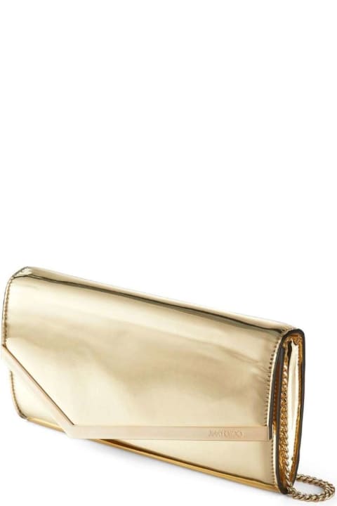 Homeware Jimmy Choo 'emmie' Gold-colored Handbag With Magnetic Fastening In Mirror Fabric Woman