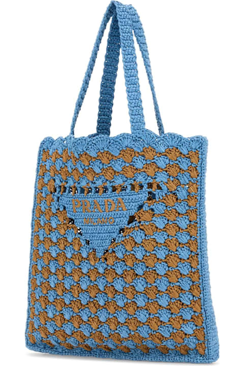 Prada Bags for Women Prada Two-tone Raffia Shopping Bag