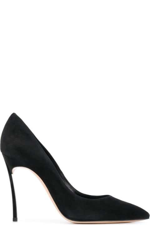 High-Heeled Shoes for Women Casadei Blade Black Suede Pumps Casadei Woman