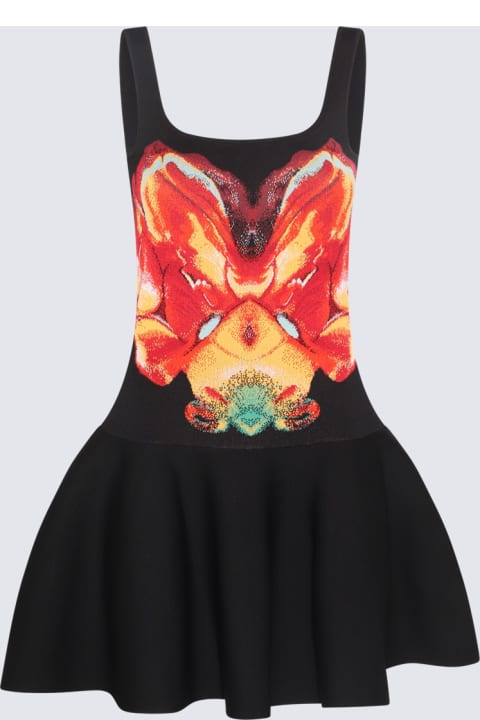 Fashion for Women Alexander McQueen Black Multicolour Viscose Blend Dress