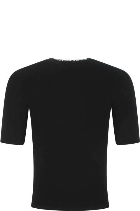 T by Alexander Wang Topwear for Women T by Alexander Wang Black Stretch Viscose Blend Top