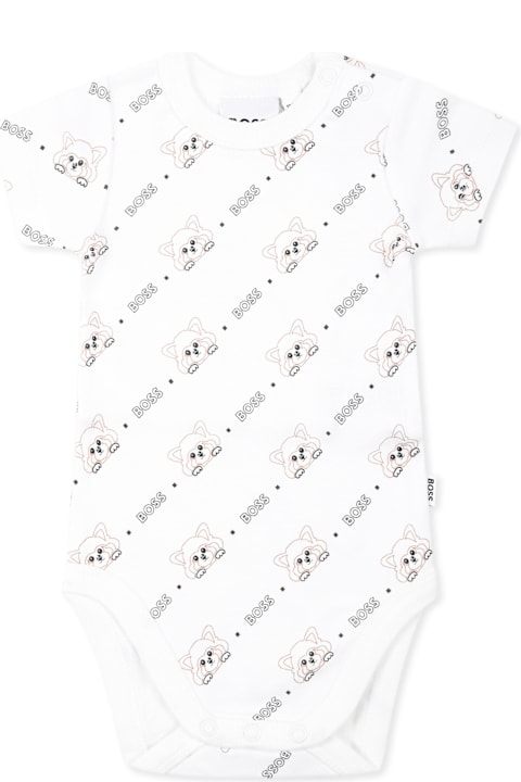 Hugo Boss Bodysuits & Sets for Baby Boys Hugo Boss White Bodysuit Set For Baby Boy With Logo