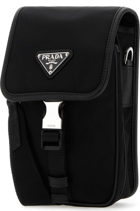 ウィメンズ Pradaのバックパック Prada Black Nylon Crossbody Bag