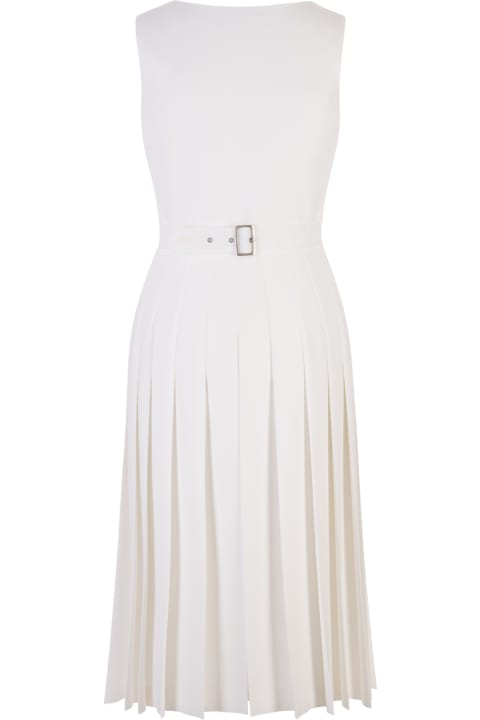 ウィメンズ新着アイテム Ermanno Scervino White Sleeveless Midi Dress With Buttons