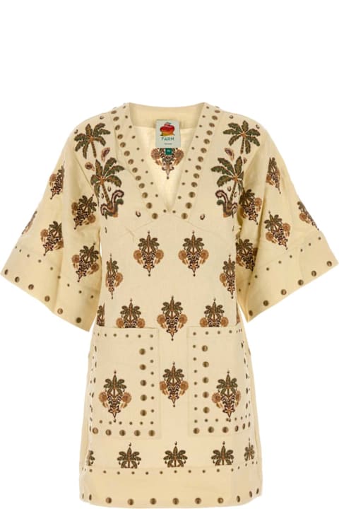 Farm Rio for Men Farm Rio Embroidered Linen Tunic Dress