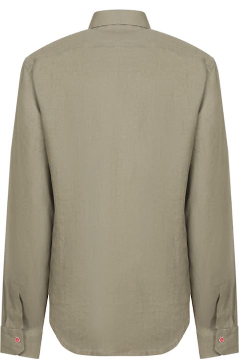 Homeware Kiton Olive Green- Brown Linen Overshirt