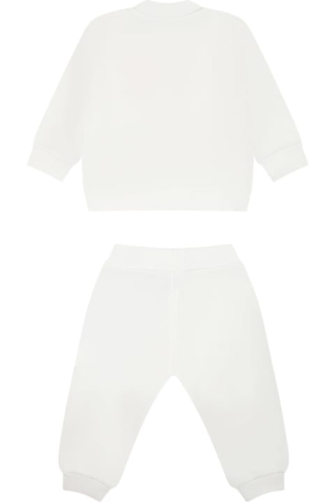 Moschino for Kids Moschino White Set For Baby Girl With Teddy Bear And Logo