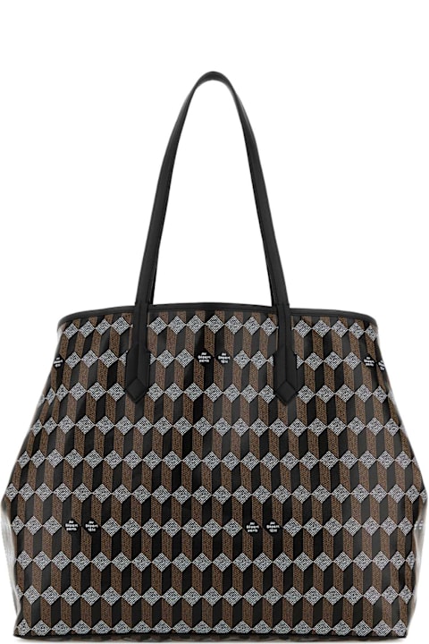 Au Départ Men Au Départ Printed Canvas N0.55 Shopping Bag