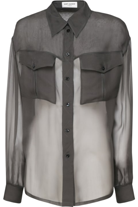 Homeware Saint Laurent Chiffon Transparent Shirt