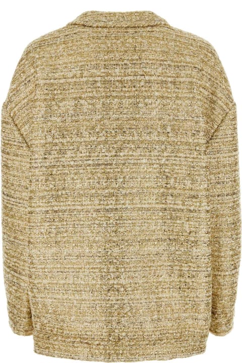 Sweaters for Women Valentino Garavani Gold Nylon Blend Cardigan