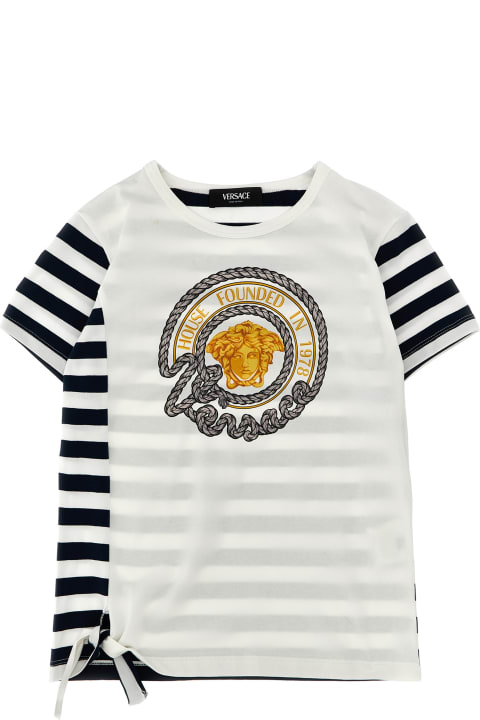 Versace for Kids Versace Logo Stripes T-shirt