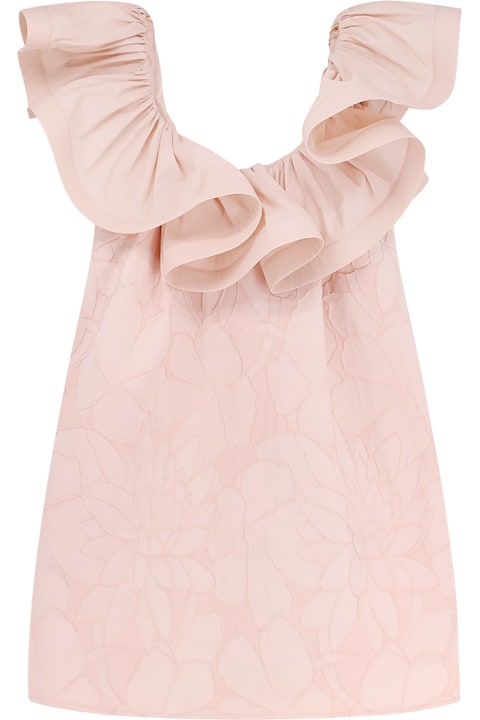 Elisabetta Franchi Dresses for Women Elisabetta Franchi Floral Jacquard Mini Dress With Ruches
