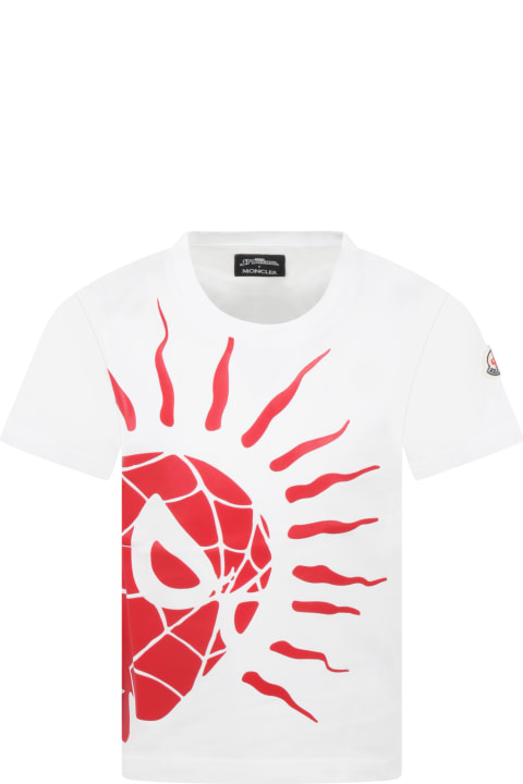 White T-shirt For Boy With Red Spiderman