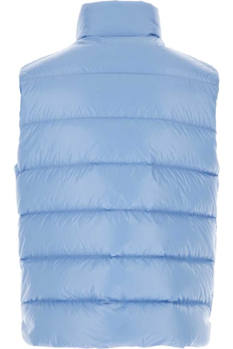 Sale for Men Moncler Light Blue Nylon Parke Sleeveless Down Jacket