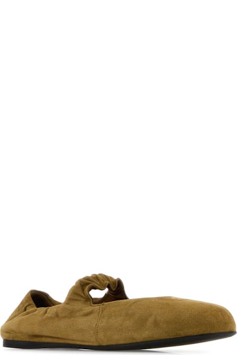 Miu Miu Olive Green Suede Ballerinas