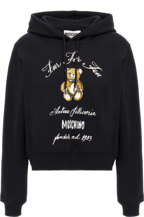 Moschino Fleeces & Tracksuits for Women Moschino 'antica Pellicceria' Cropped Hoodie