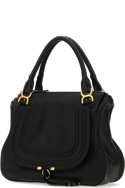 Totes for Women Chloé Black Leather Big Marcie Handbag