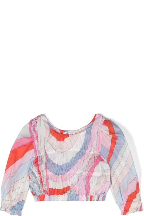 Fashion for Women Pucci Blouse With Light Blue/multicolour Iride Print