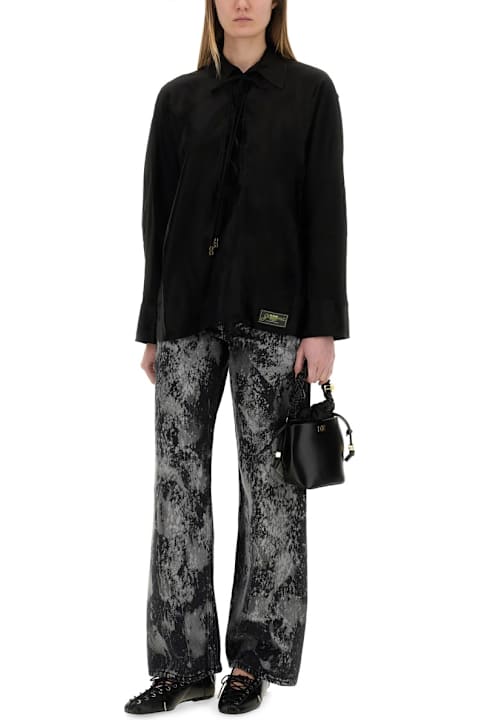 Ganni Topwear for Men Ganni Jacquard Satin Shirt