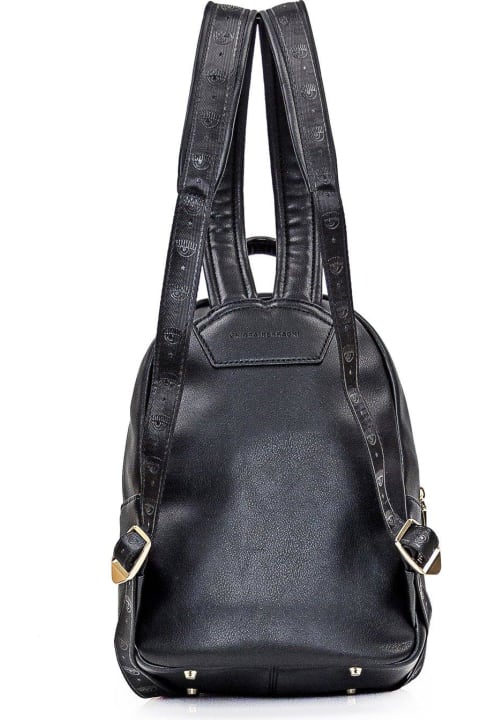 Fashion for Women Chiara Ferragni Eyelike Studded Zipped Backpack