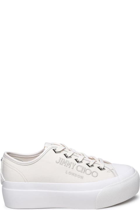 Logo Embroidered Platform Lace-up Sneakers